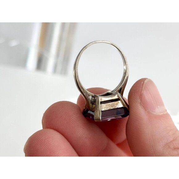 London Blue Topaz Princess Cut 925 Sterling Silver Vintage Ring - sz 6.5 - Picture 11 of 11